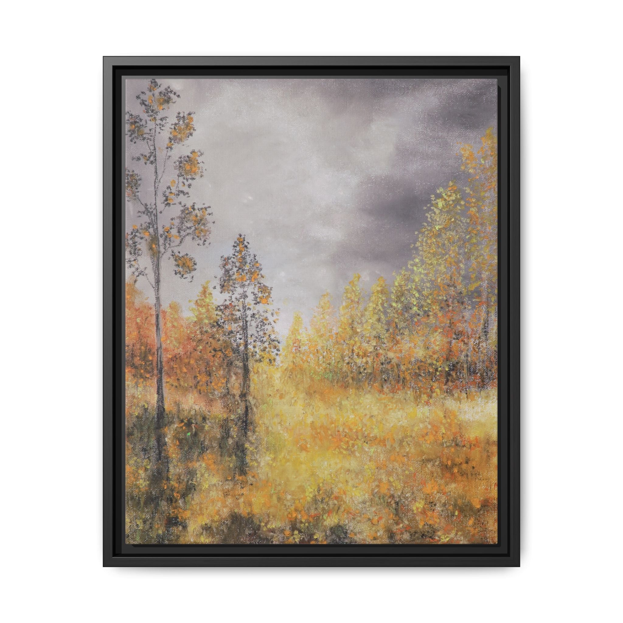 Autumn Meadow - Framed Autumn Landscape Canvas Print