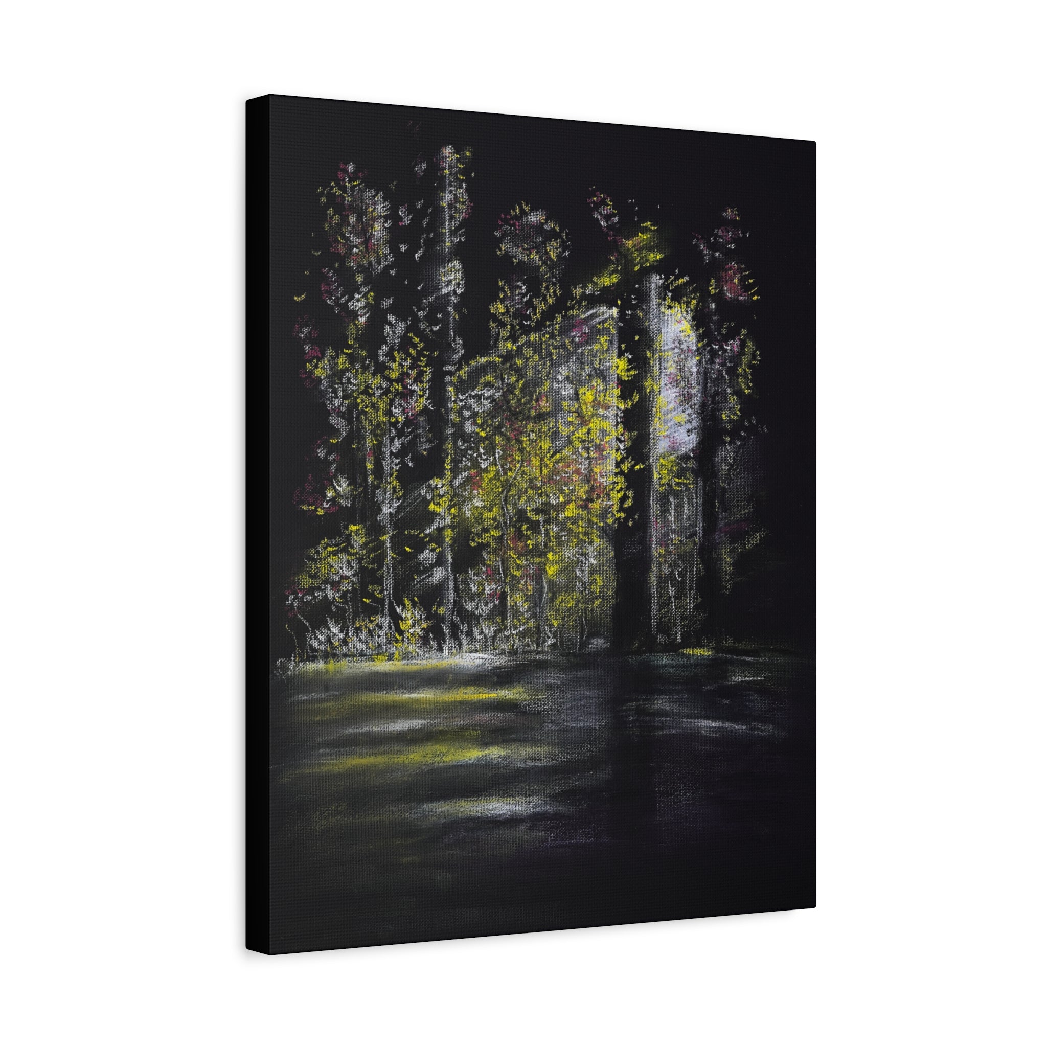 Matte Canvas - Moonlit Forest Landscape Stretched Art Print