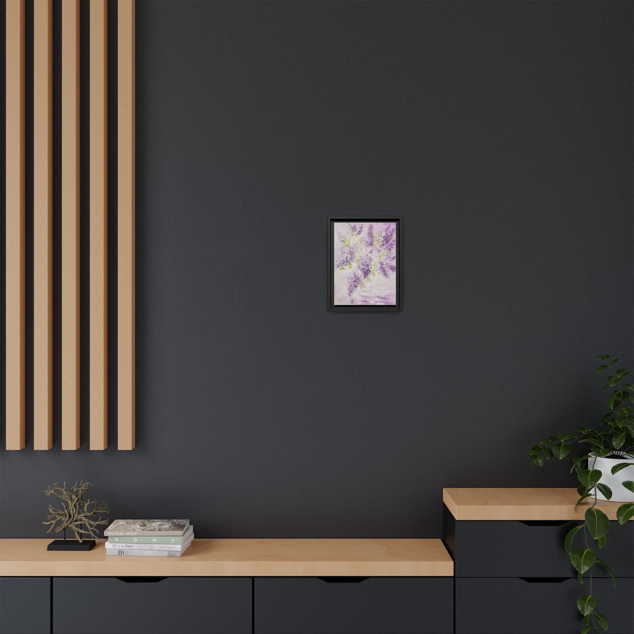 Framed Lilac Canvas Print — Matte Floral Wall Art