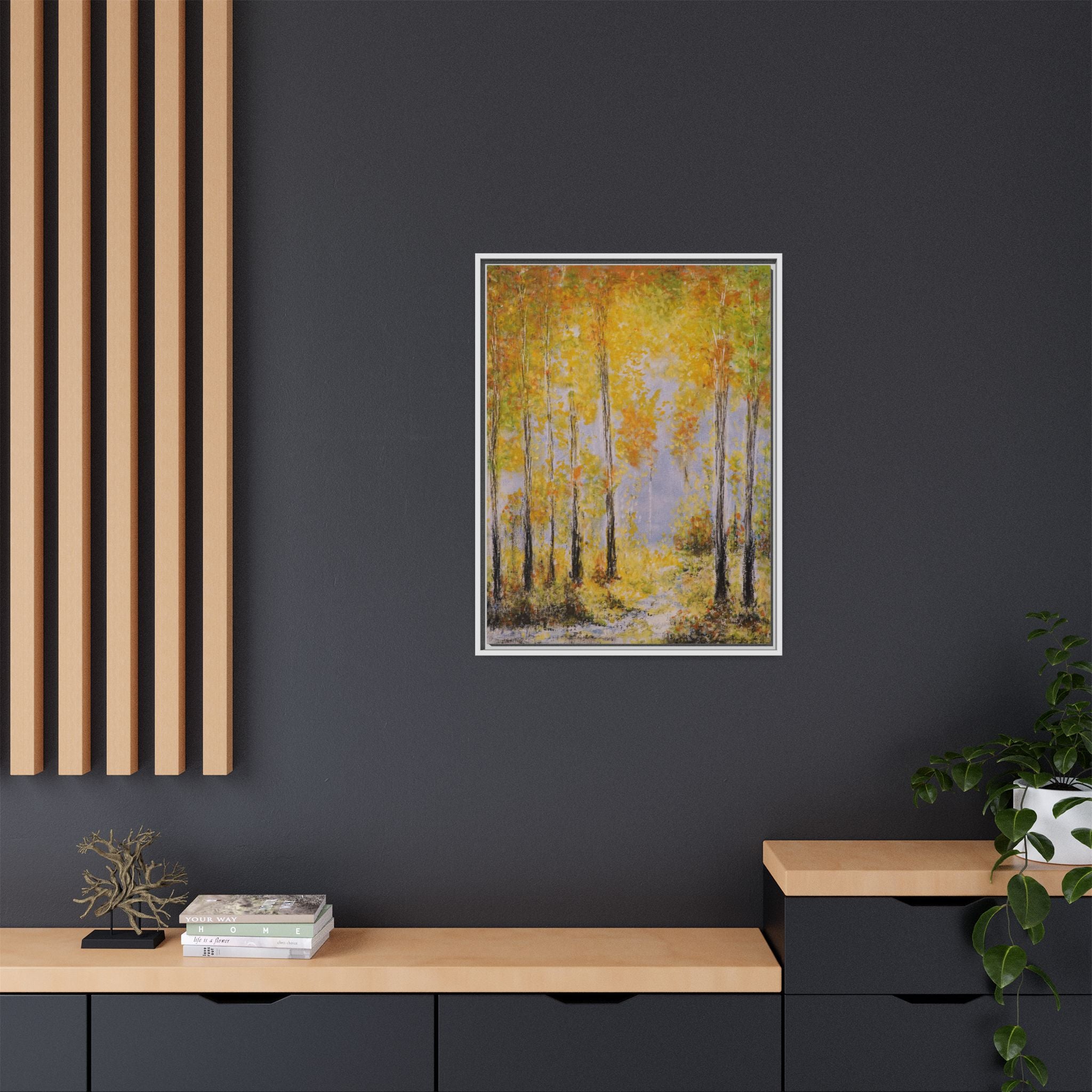 Autumn Birch Forest - Canvas Framed Wall Art