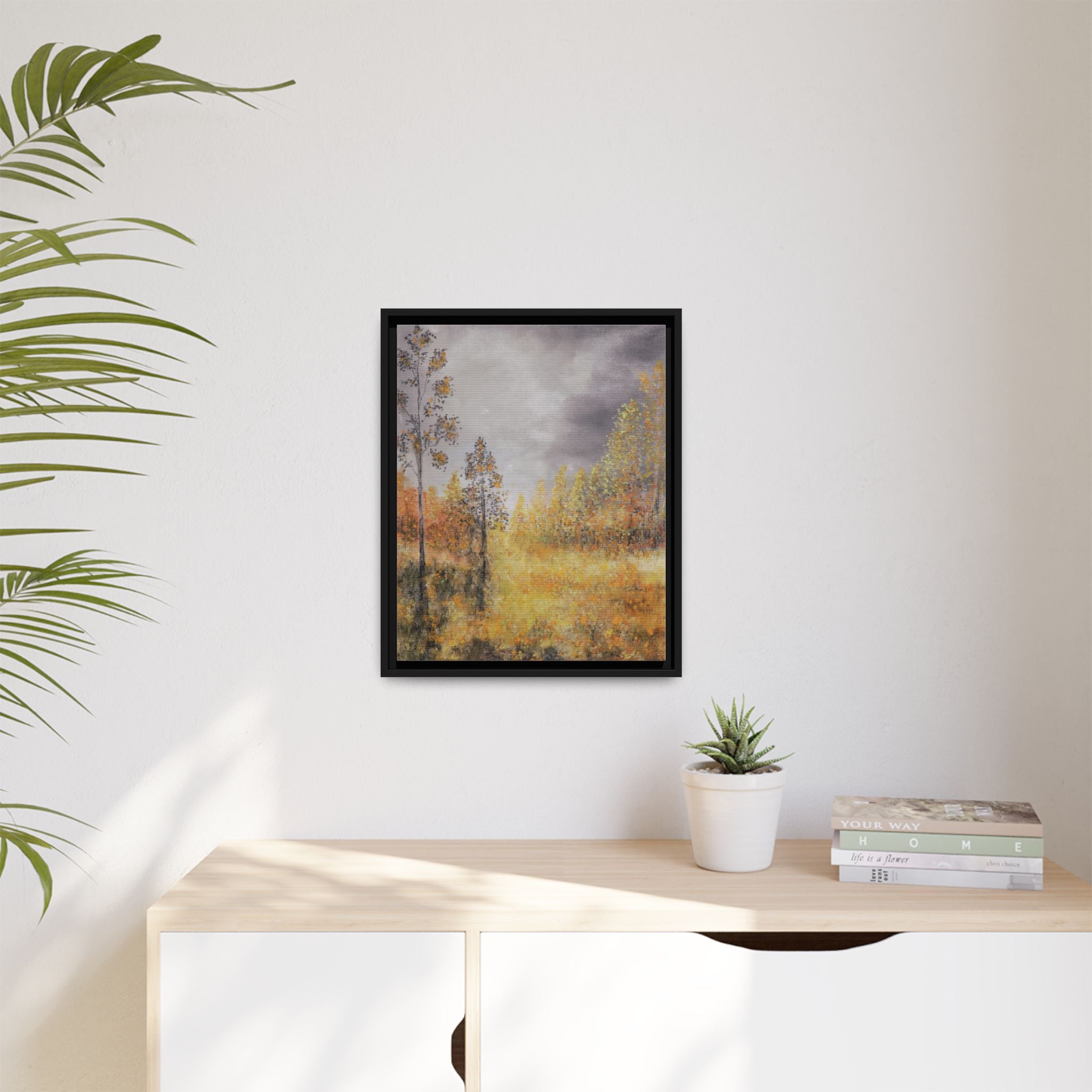 Autumn Meadow - Framed Autumn Landscape Canvas Print
