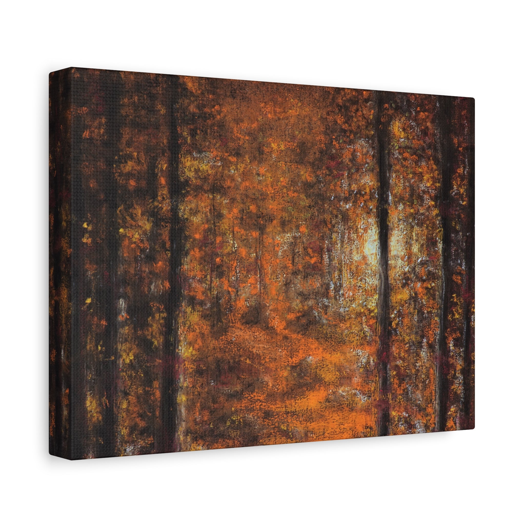 Autumn Forest Path Matte Canvas Wall Art
