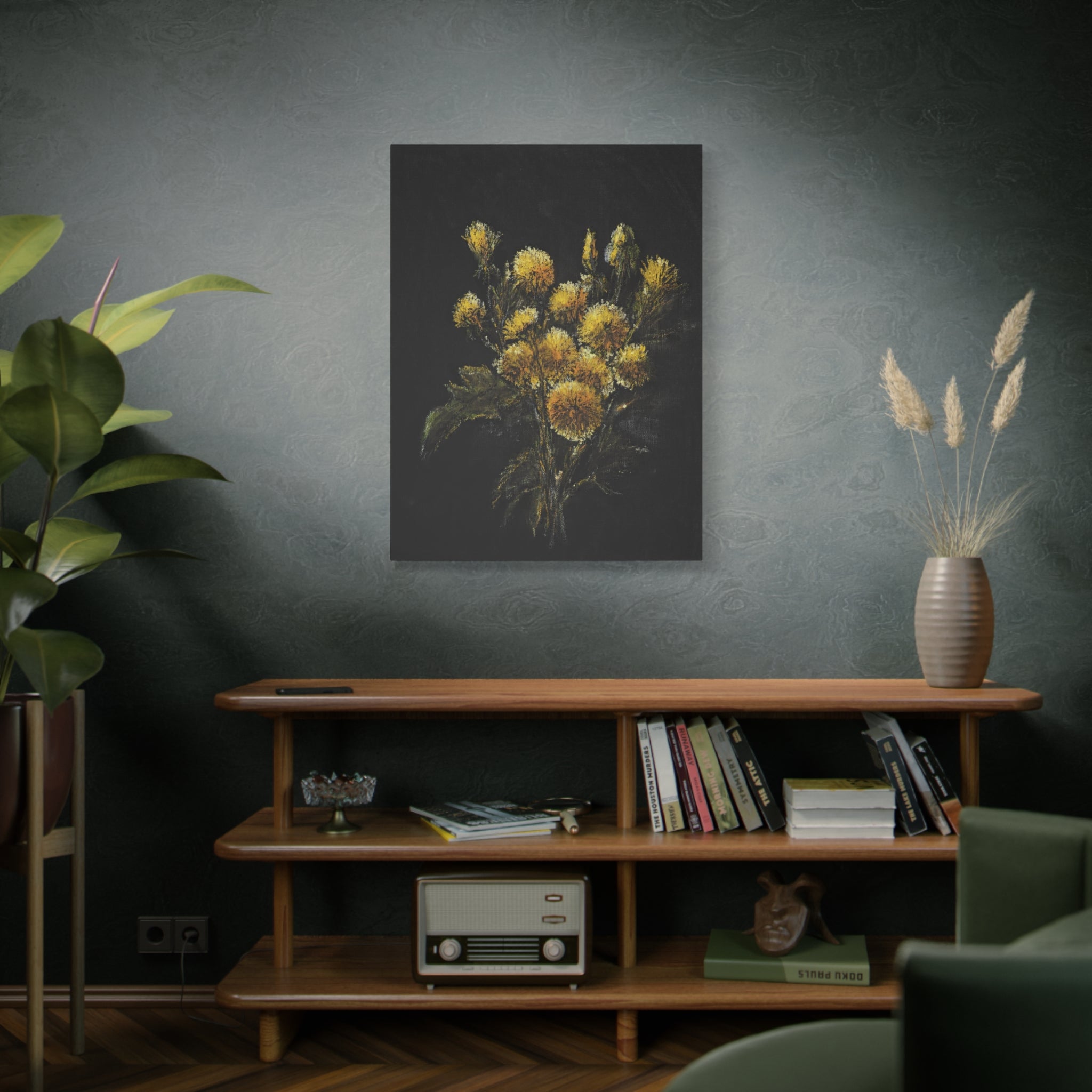 Floral Yellow Bouquet Matte Canvas Wall Art