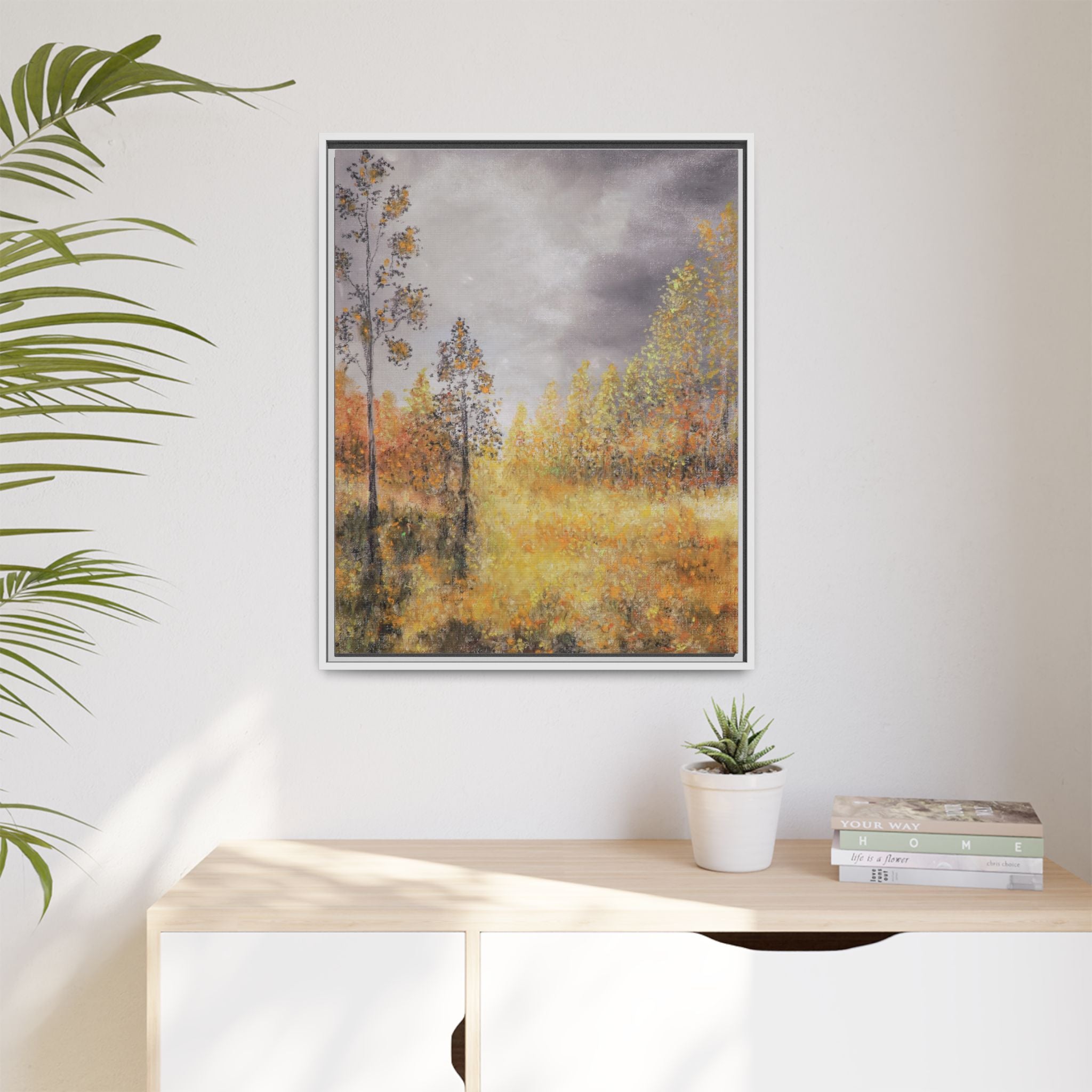 Autumn Meadow - Framed Autumn Landscape Canvas Print