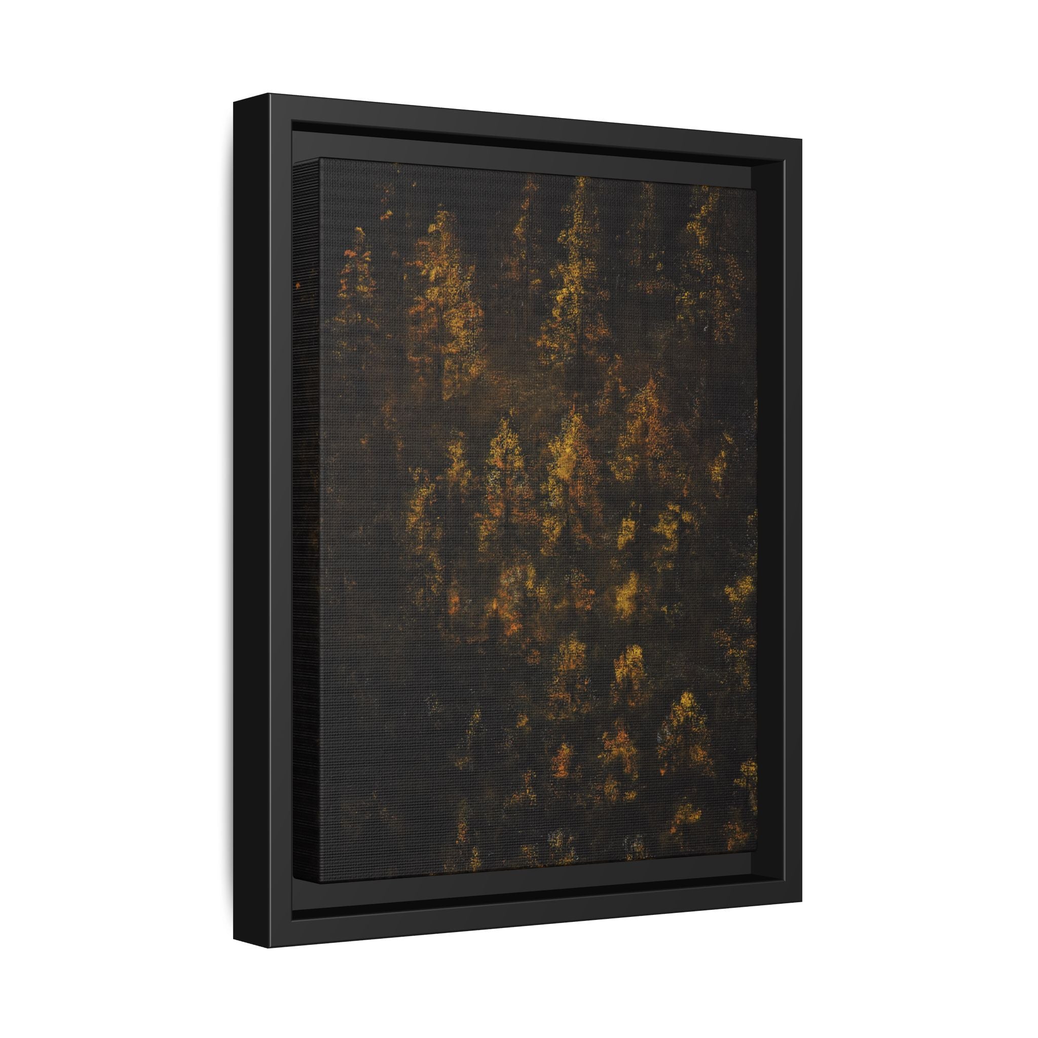 Framed Matte Canvas Forest Print — Golden Autumn Trees Wall Art
