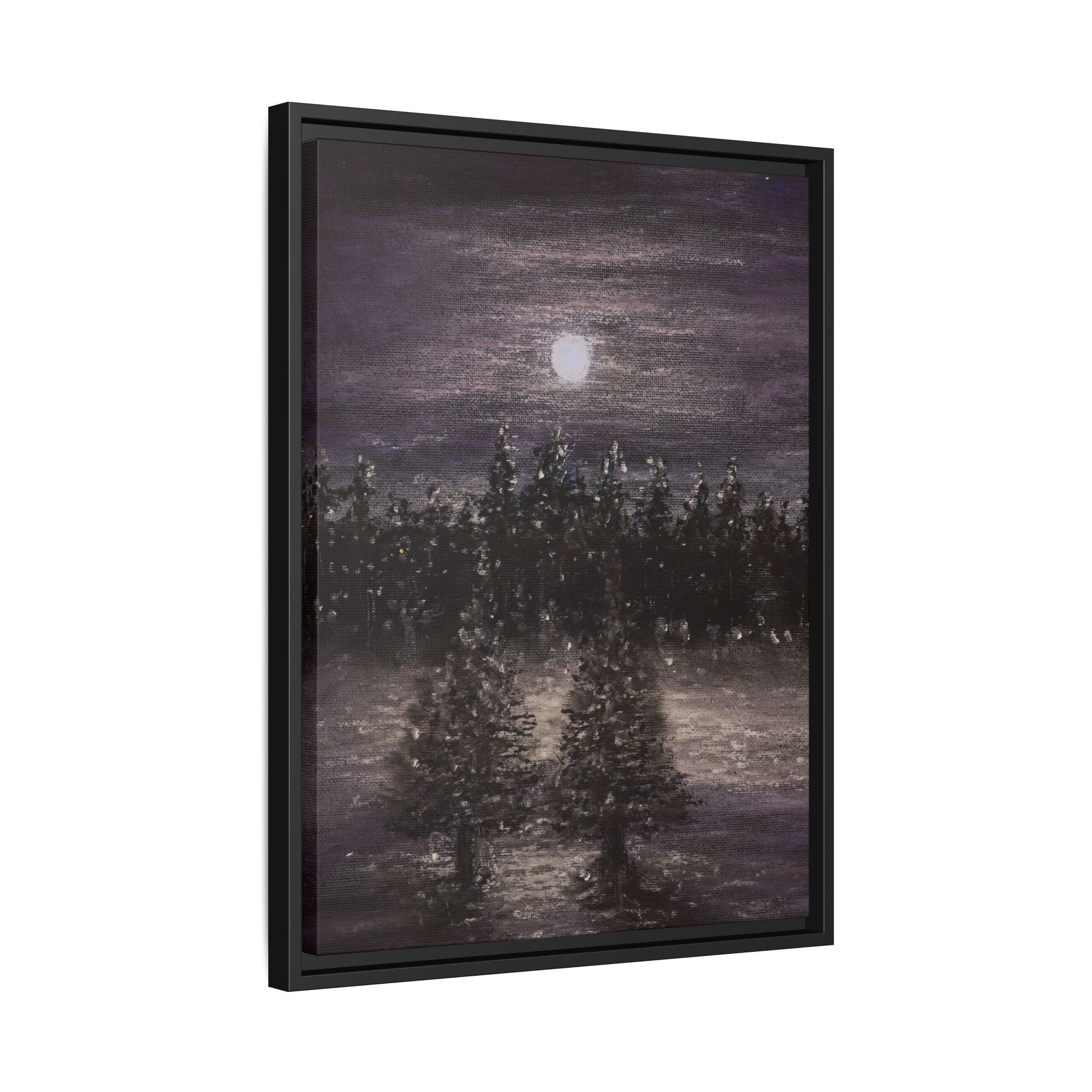 Moonlit Forest Matte Canvas Print — Framed Wall Art