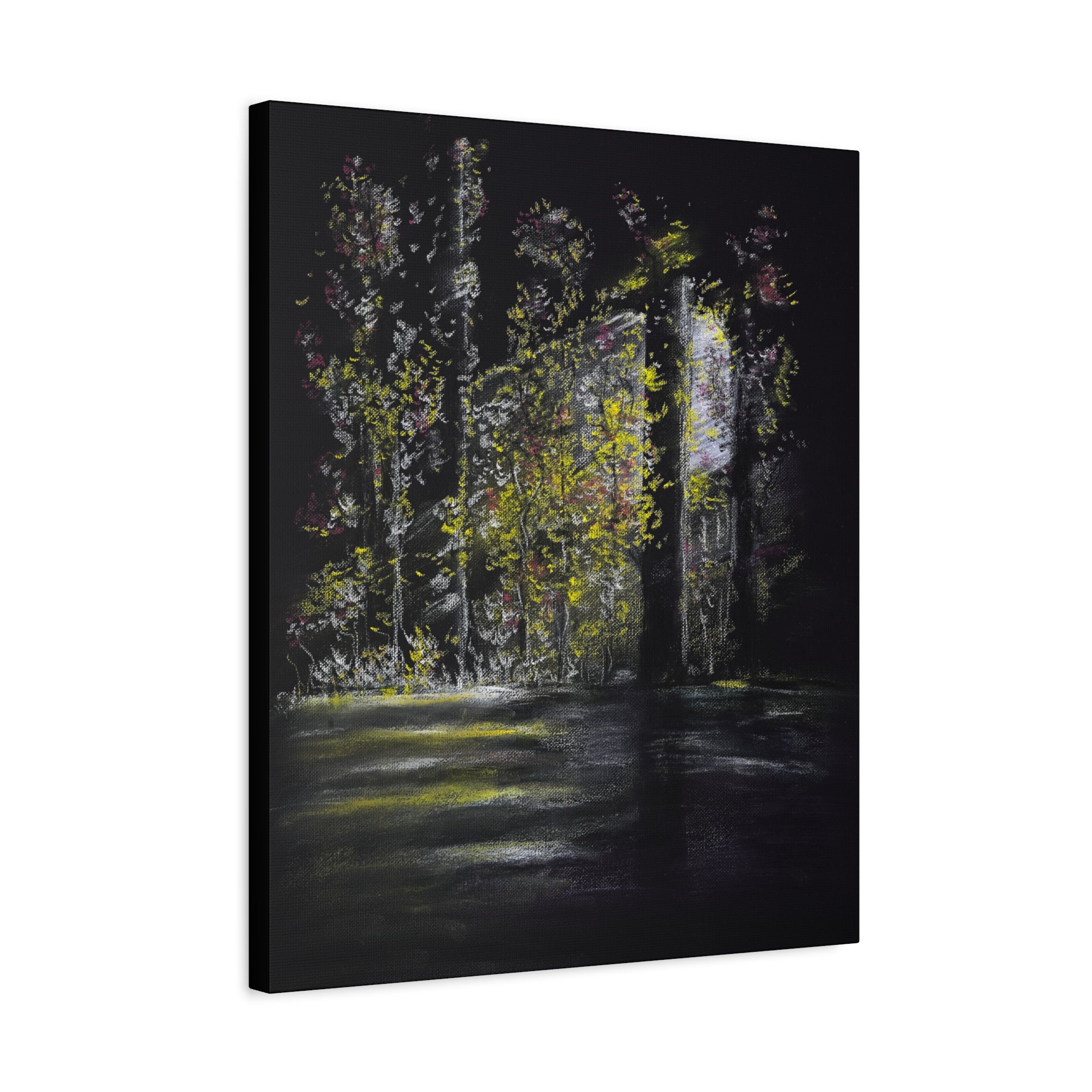 Matte Canvas - Moonlit Forest Landscape Stretched Art Print