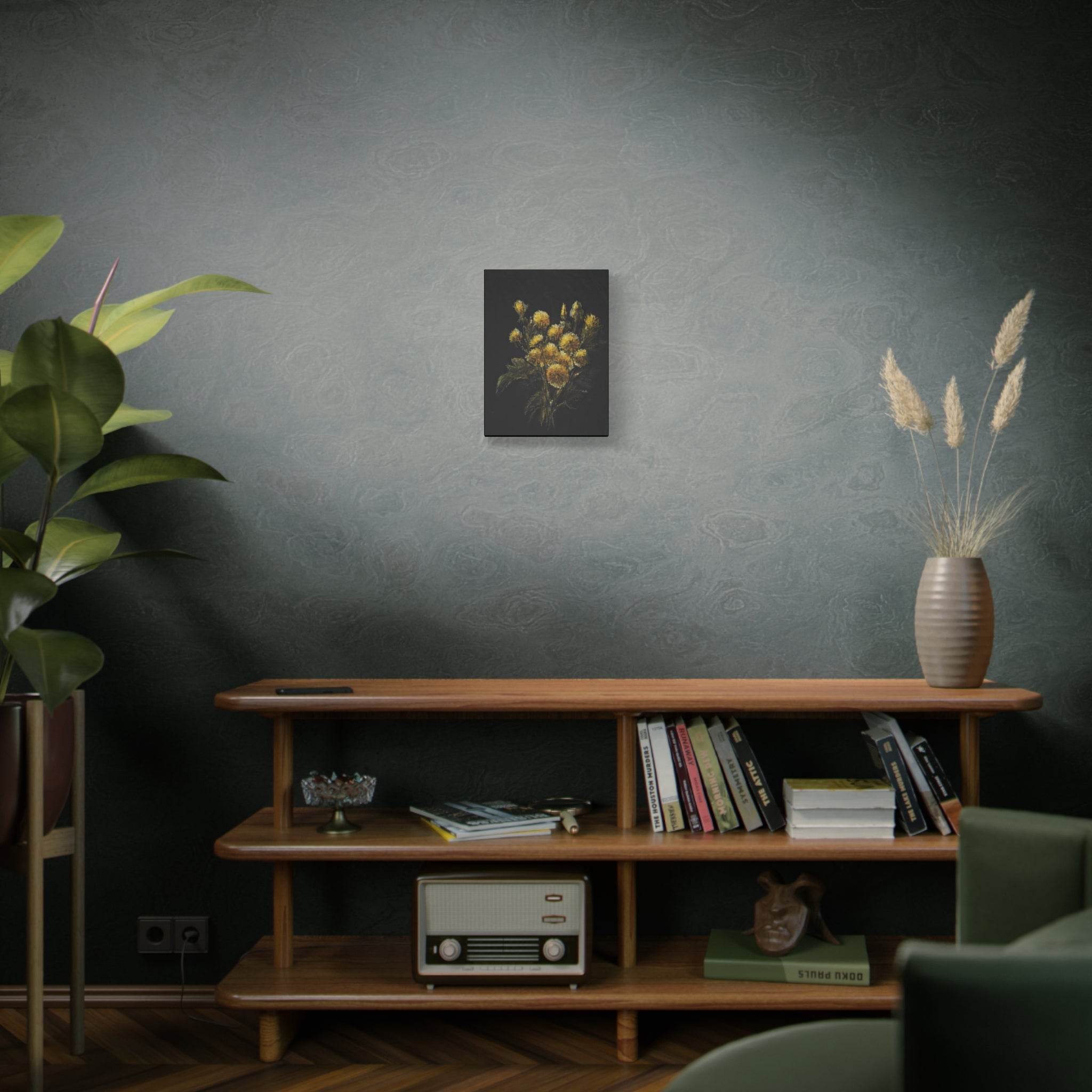 Floral Yellow Bouquet Matte Canvas Wall Art