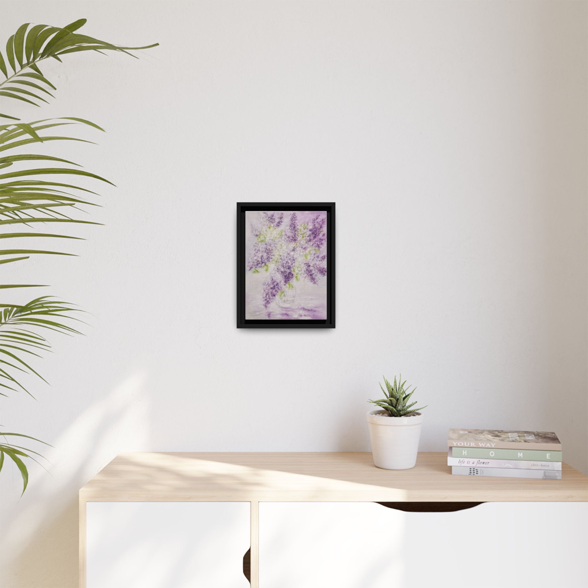 Framed Lilac Canvas Print — Matte Floral Wall Art
