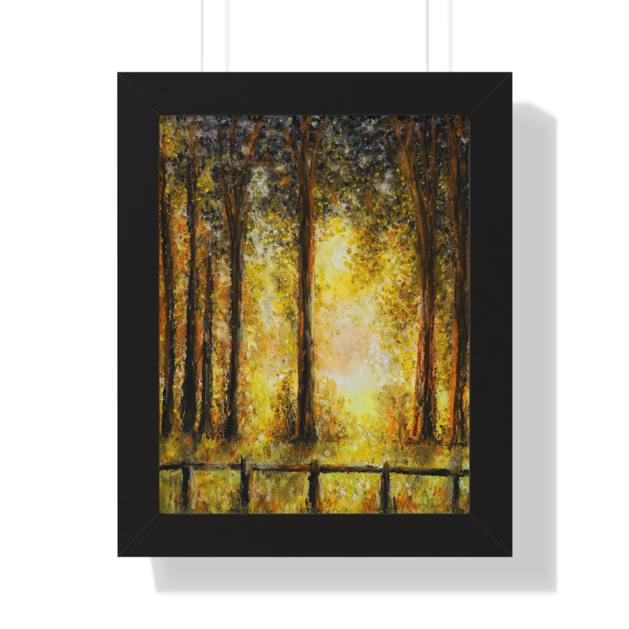 Framed Poster - Golden Forest Sunrise Art Print
