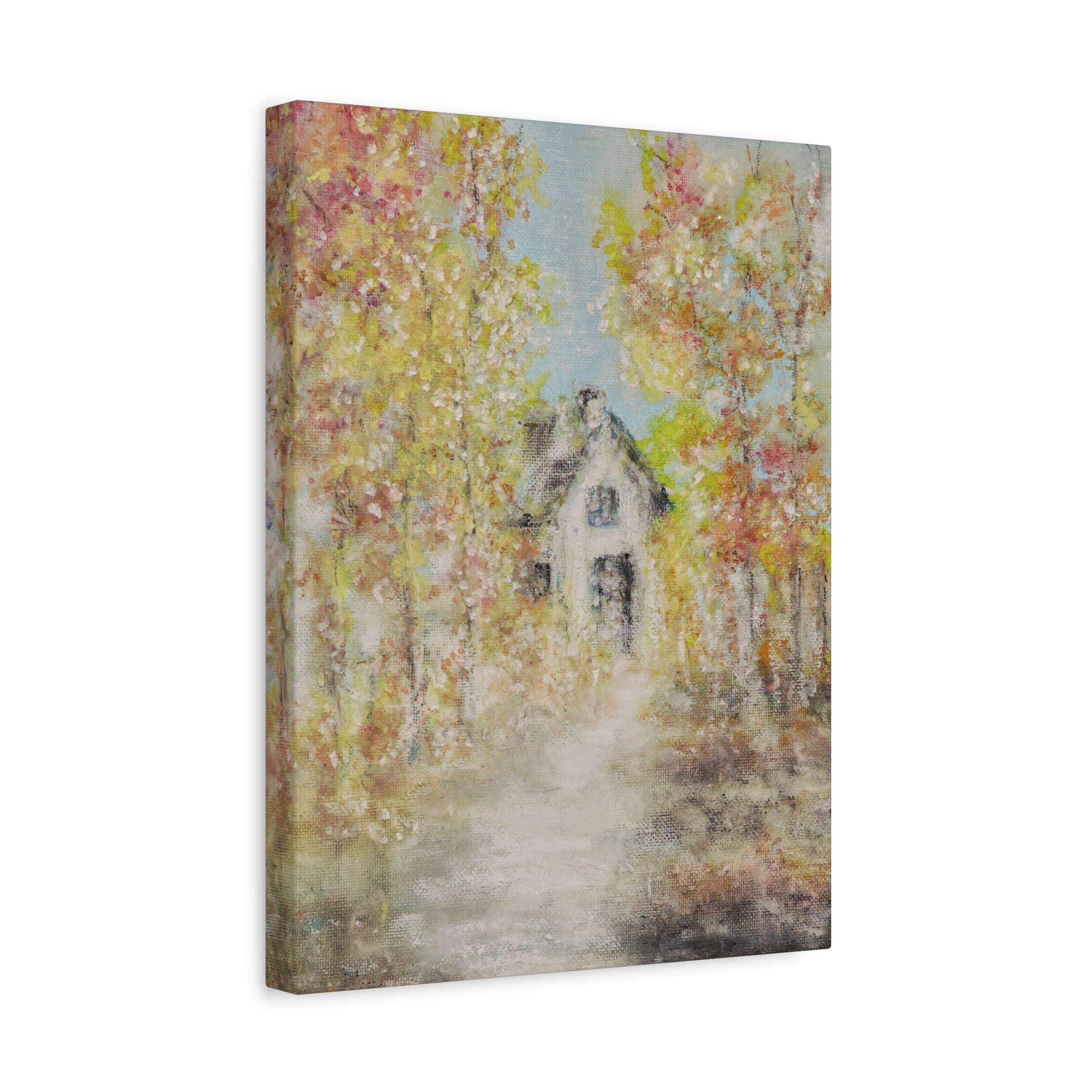Autumn Cottage Canvas Print — Stretched Matte Wall Art