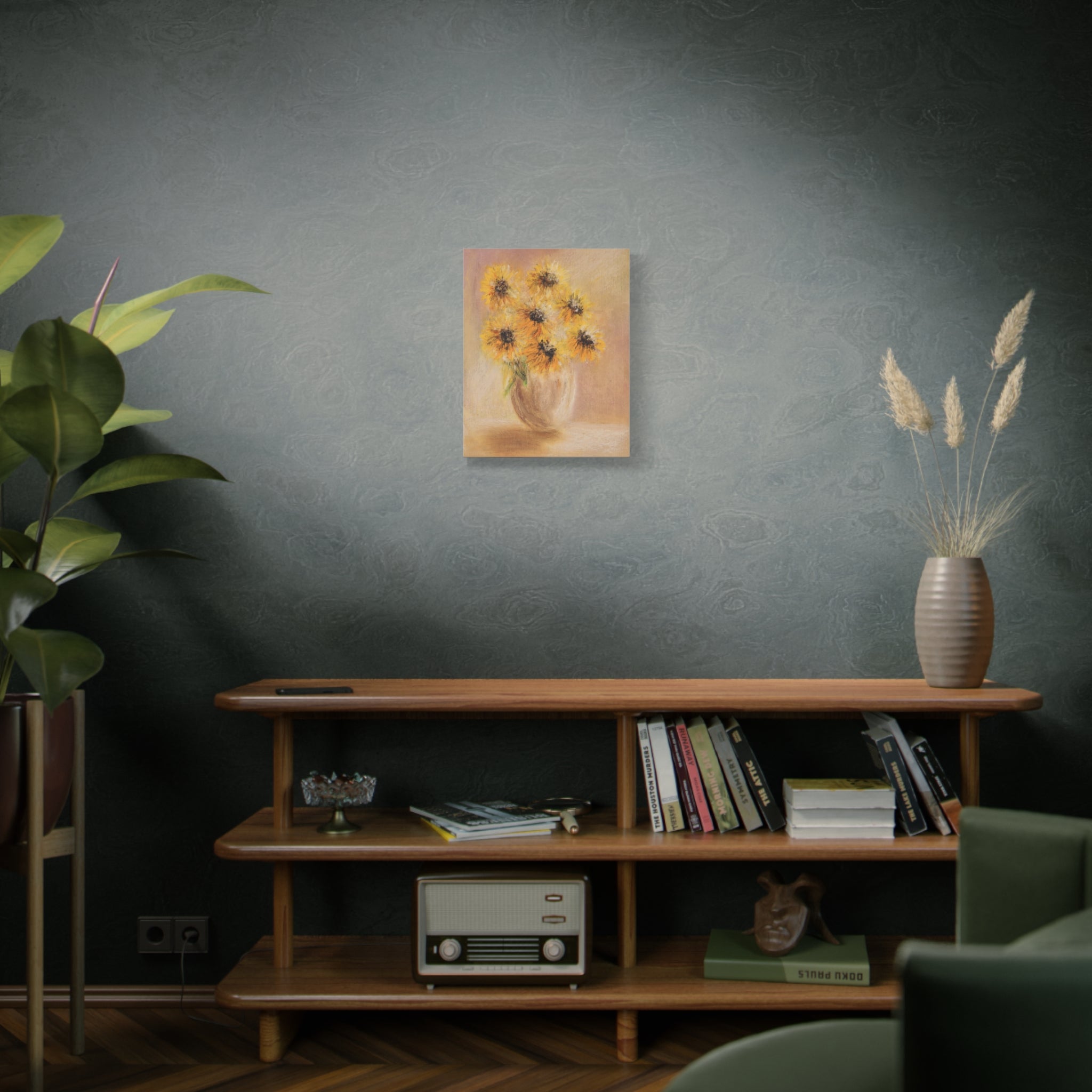 Sunflower Vase Canvas — Matte Stretched Wall Art