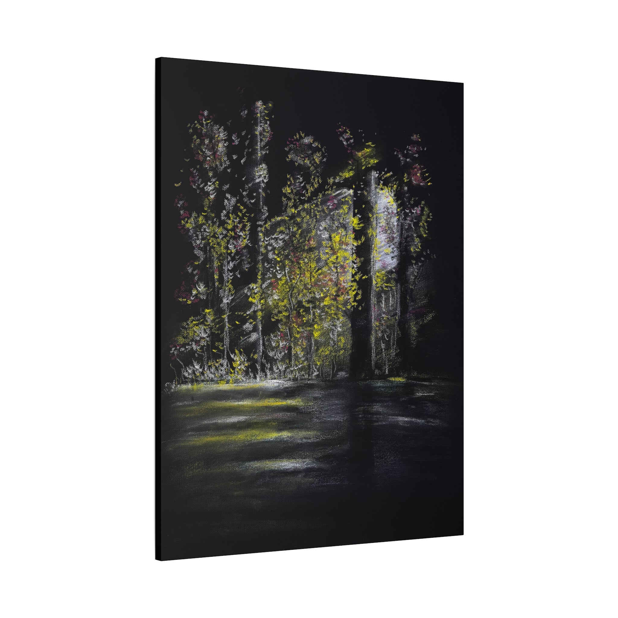 Matte Canvas - Moonlit Forest Landscape Stretched Art Print