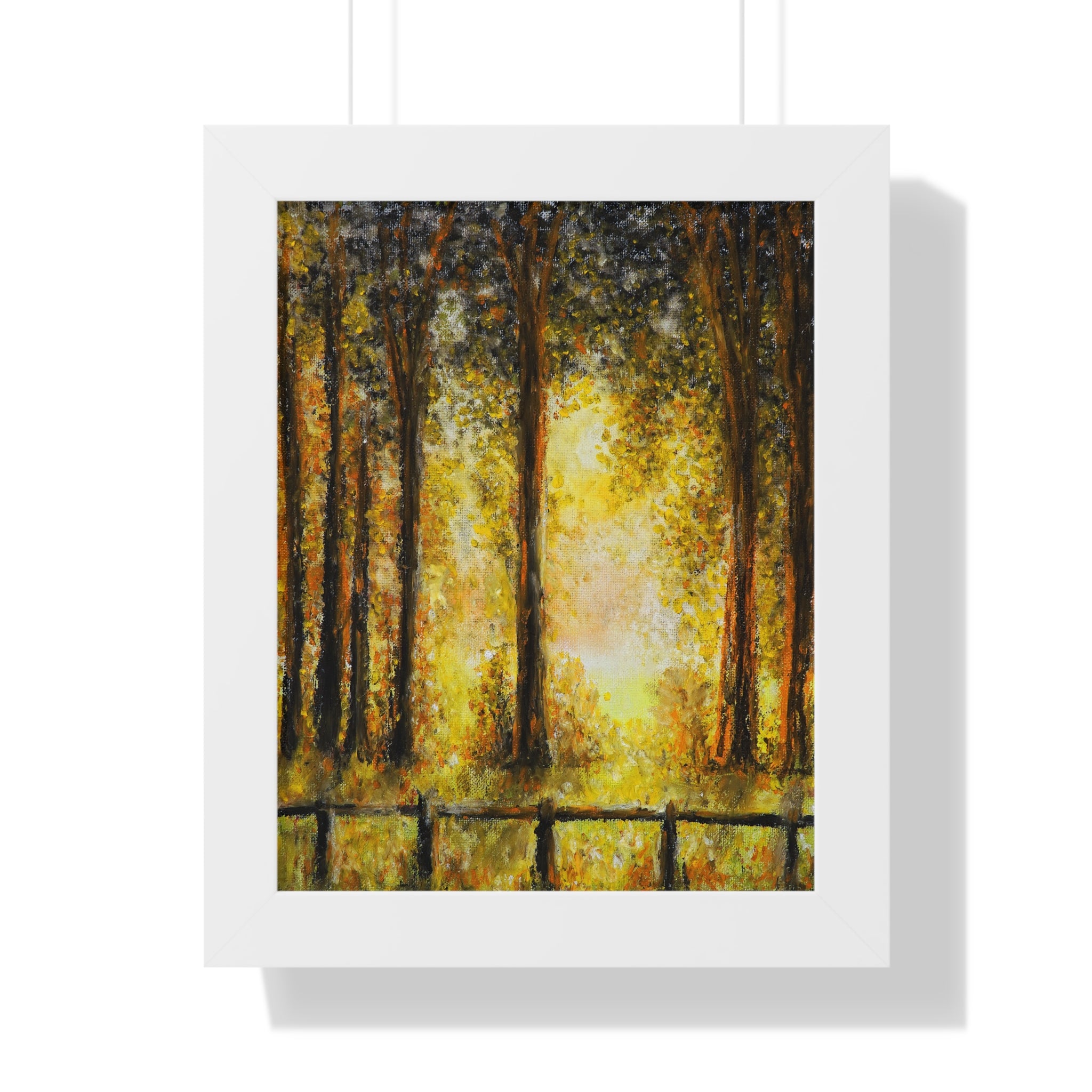 Framed Poster - Golden Forest Sunrise Art Print