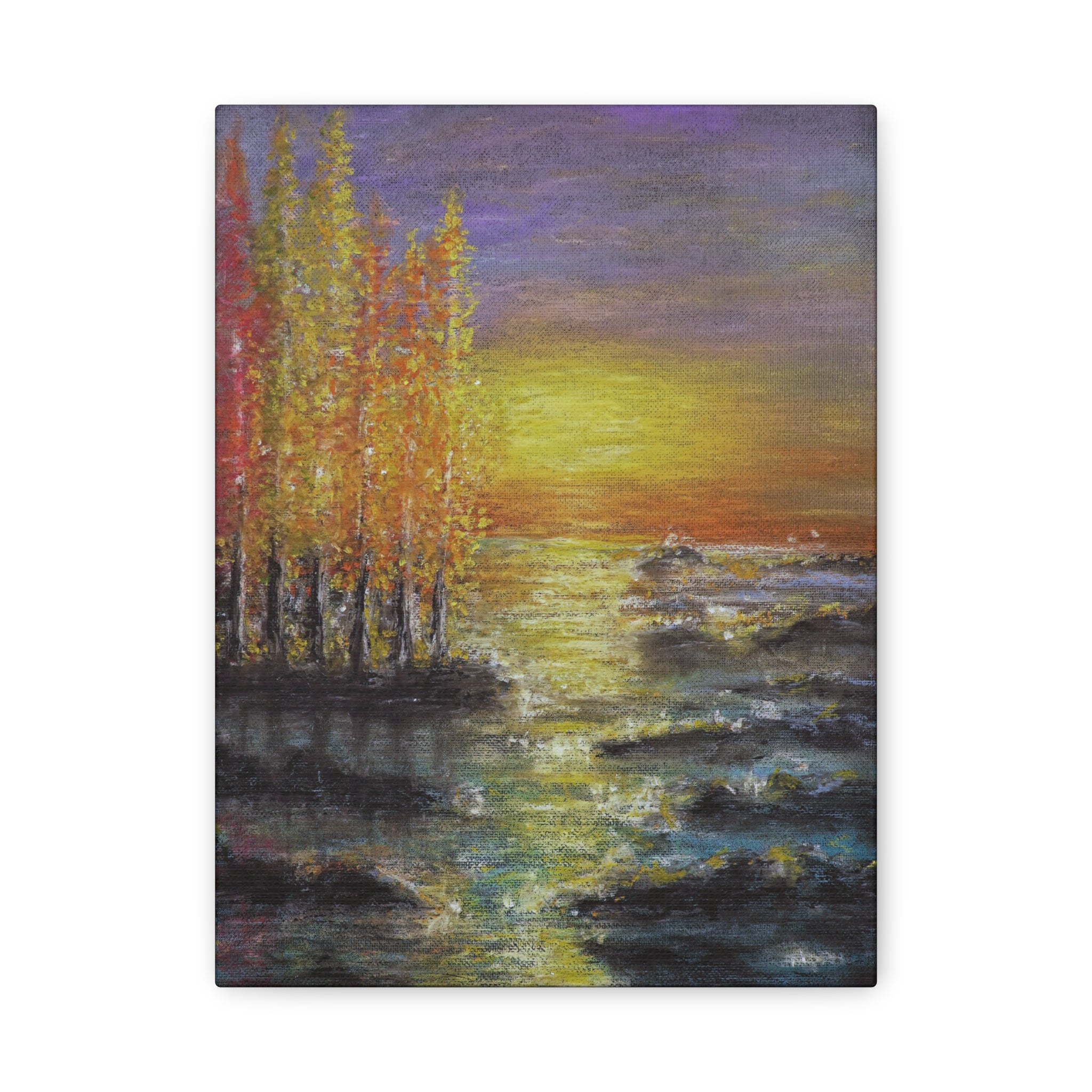 Tranquil Sunset Lake Canvas Print — Matte Stretched Canvas