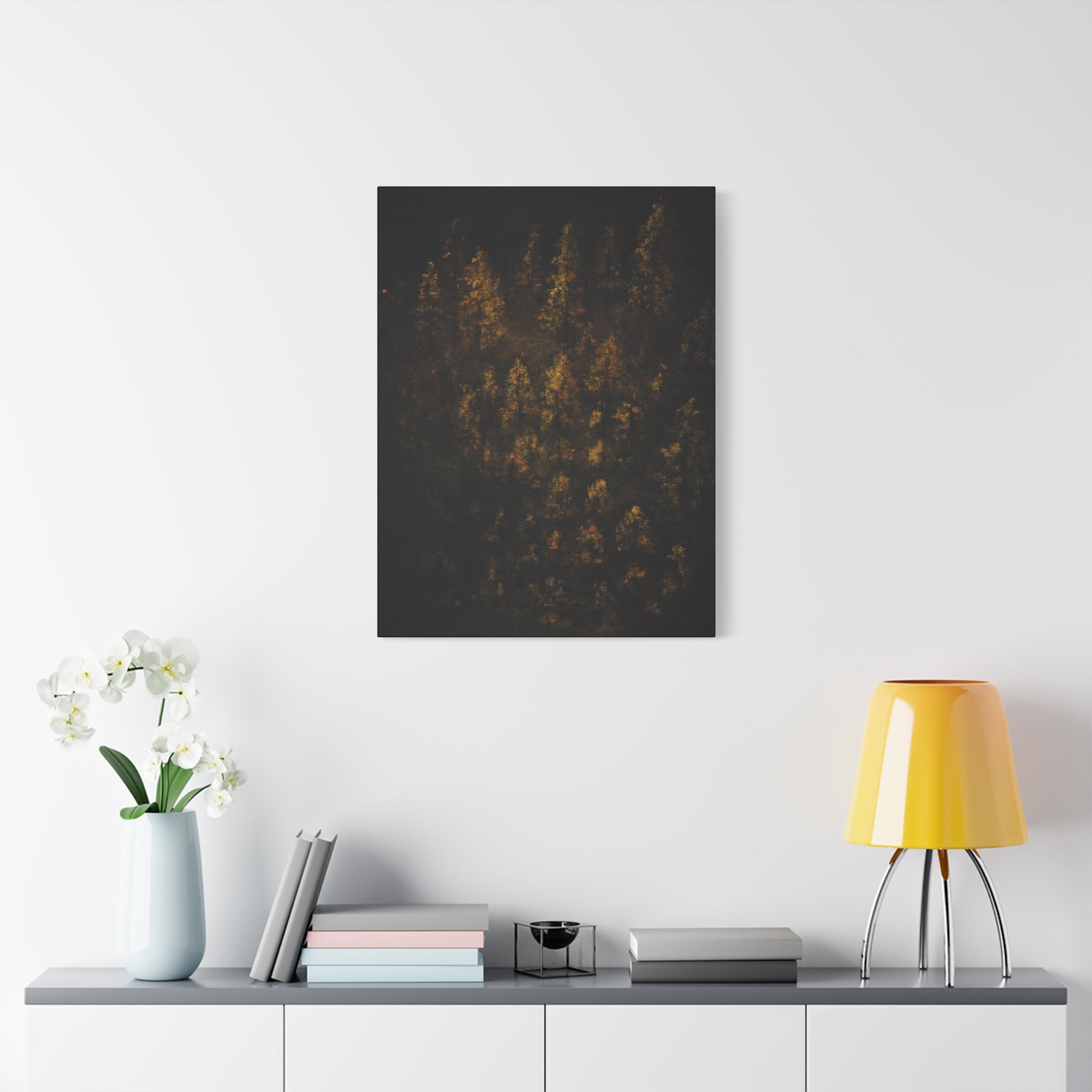 Autumn Forest Matte Canvas Print — Gold Fall Trees Wall Art, Stretched 1.25"