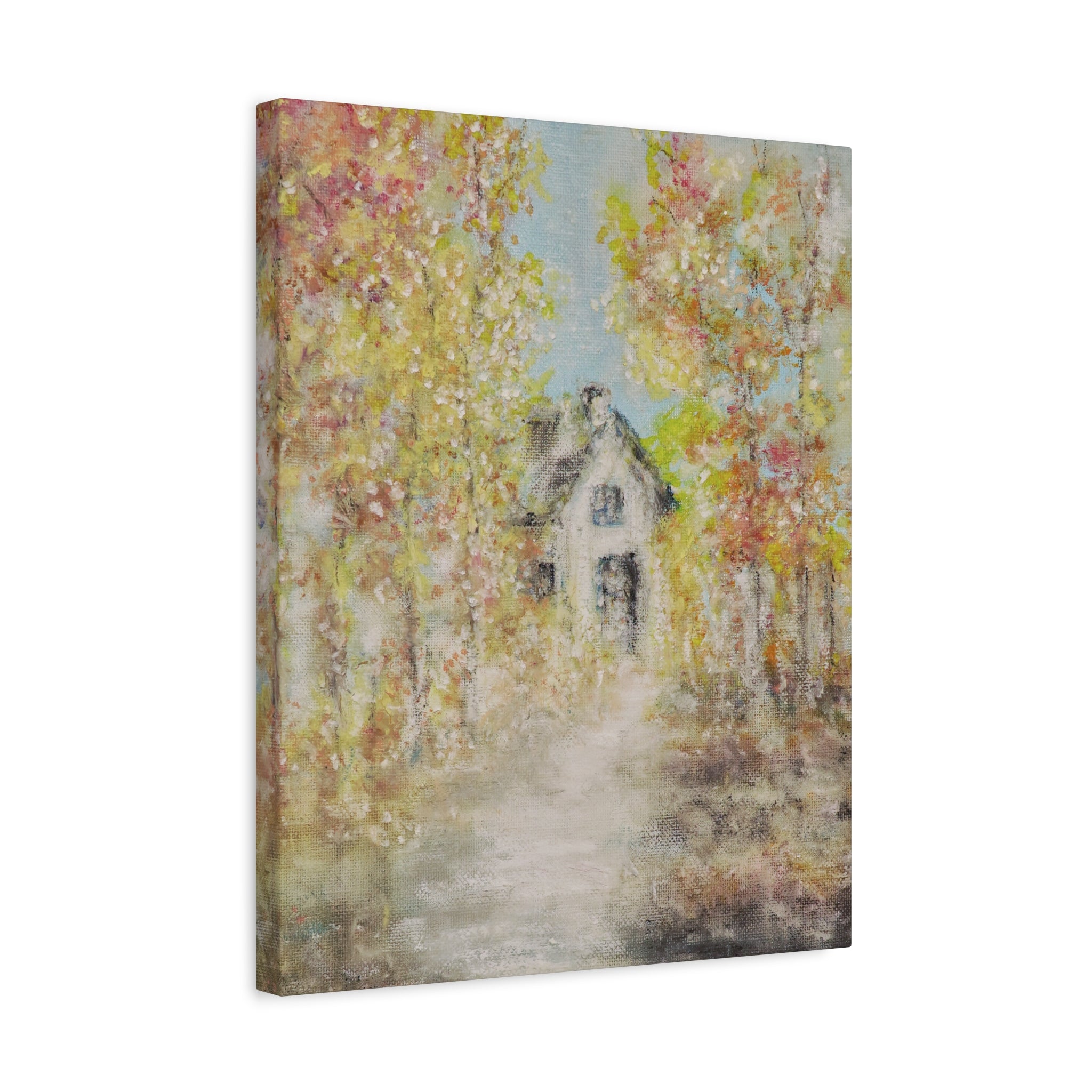 Autumn Cottage Canvas Print — Stretched Matte Wall Art