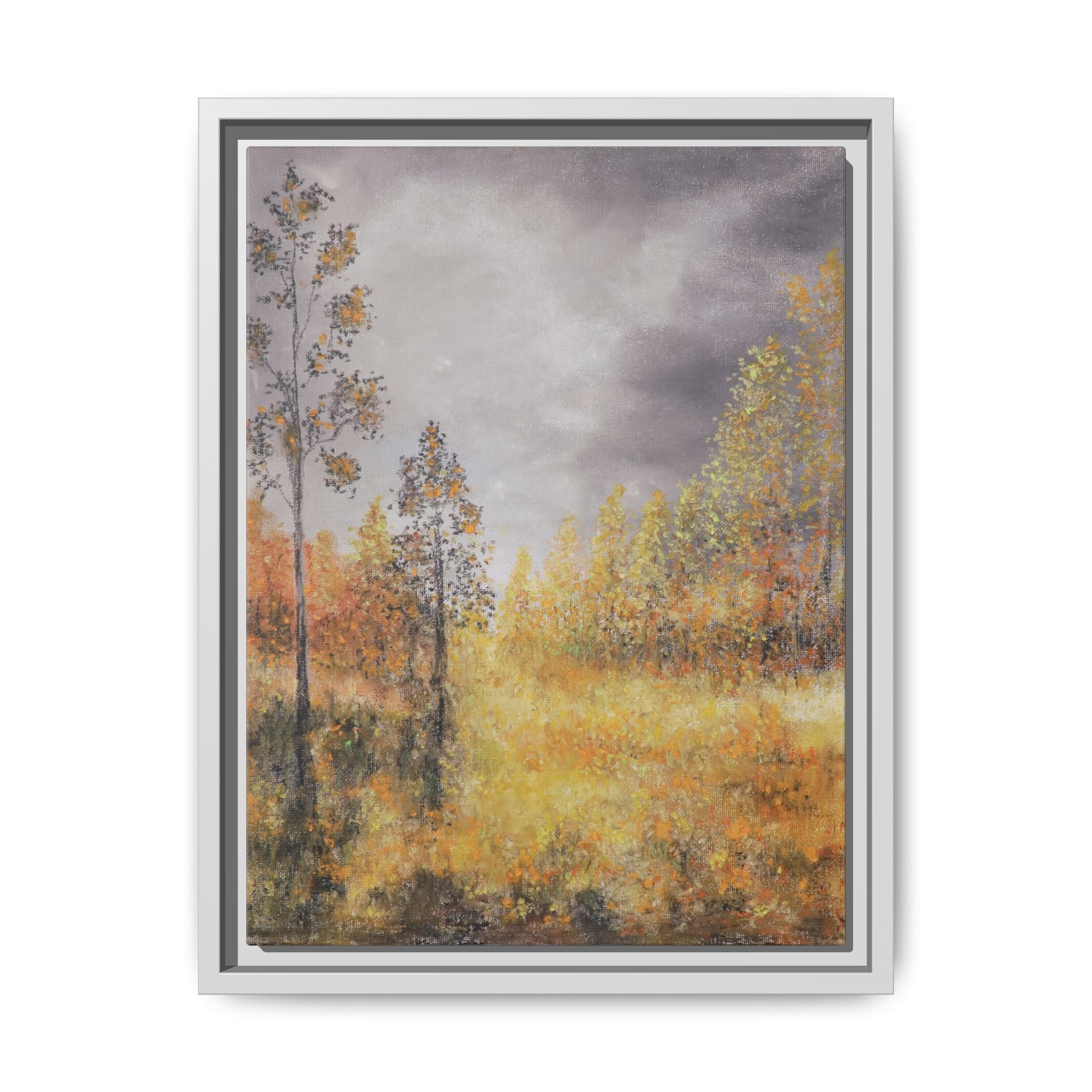 Autumn Meadow - Framed Autumn Landscape Canvas Print