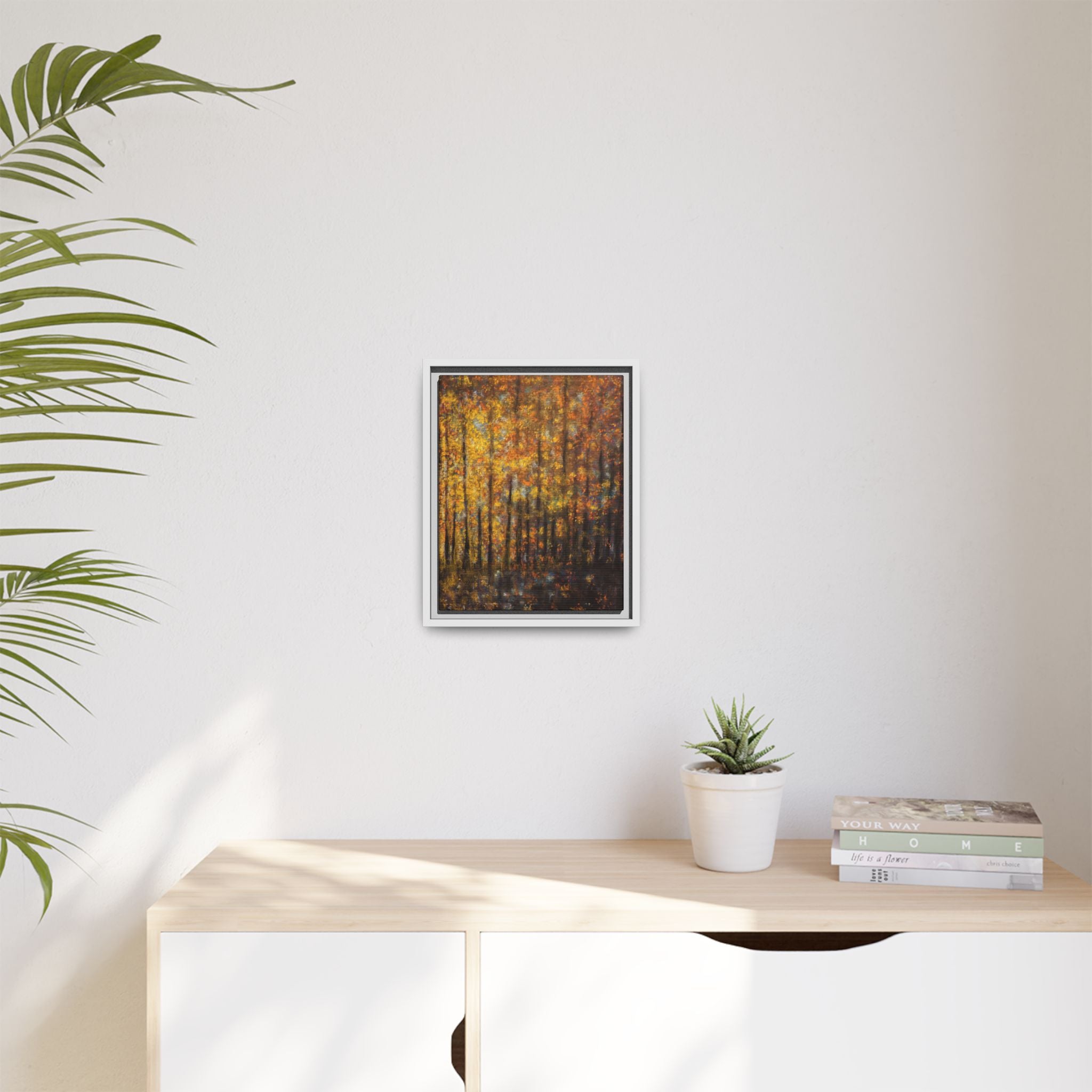 Autumn Forest Matte Canvas Print — Framed Fall Landscape Wall Art