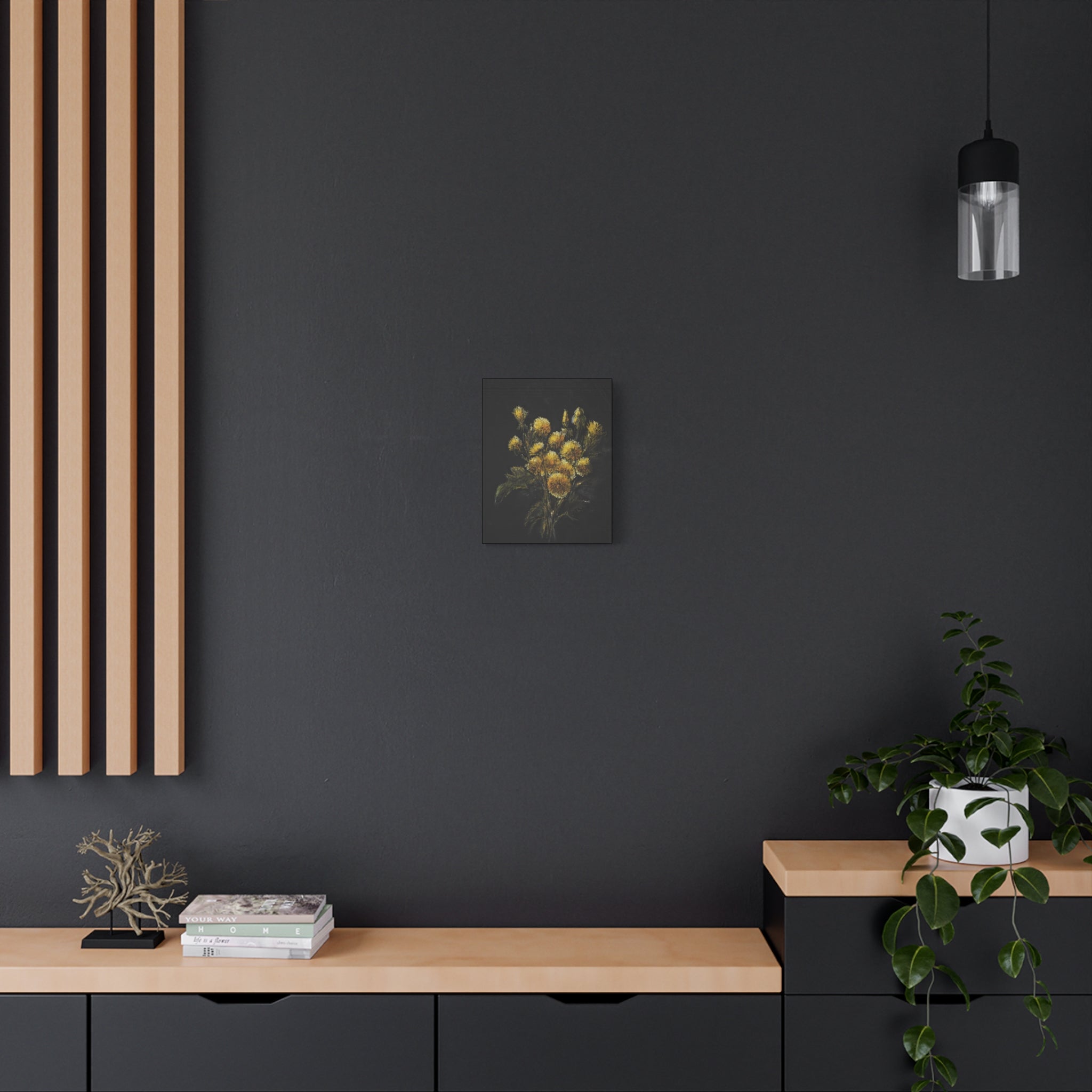 Floral Yellow Bouquet Matte Canvas Wall Art