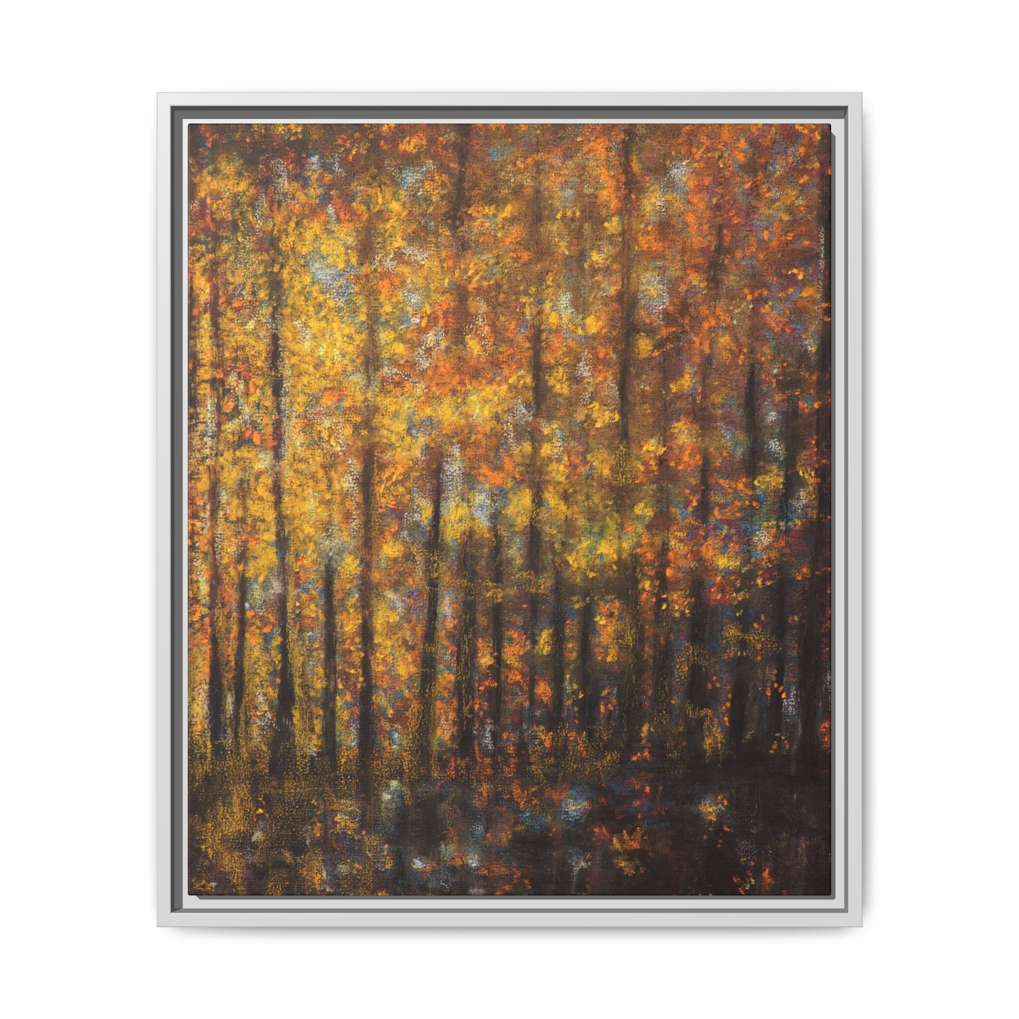 Autumn Forest Matte Canvas Print — Framed Fall Landscape Wall Art