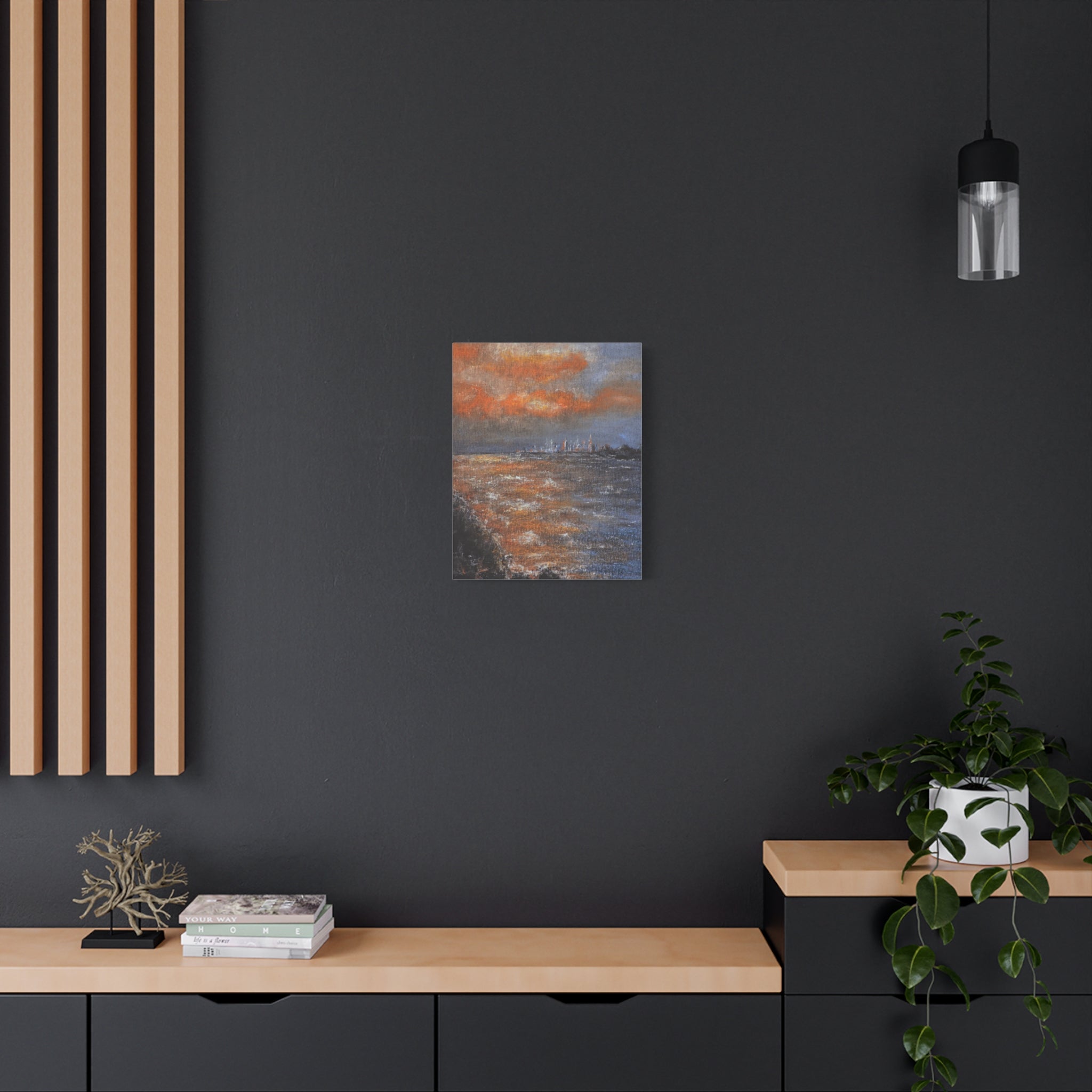 Sunset Coastal Canvas Wall Art — Stretched Matte Landscape Print